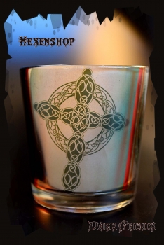 Glas Kerzenhalter keltischer Knoten